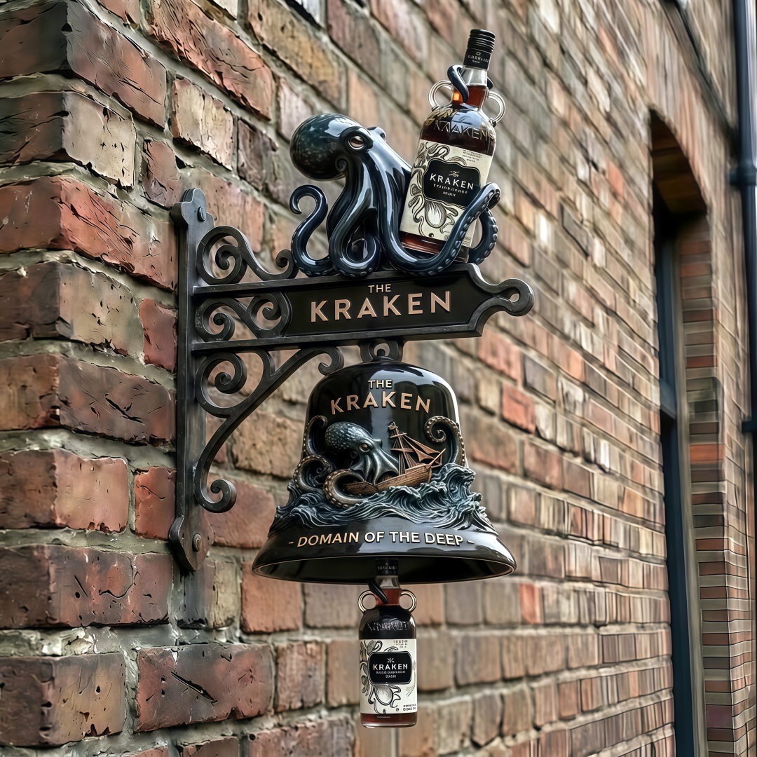 🦑  The Kraken Black Spiced Rum Wall Bell