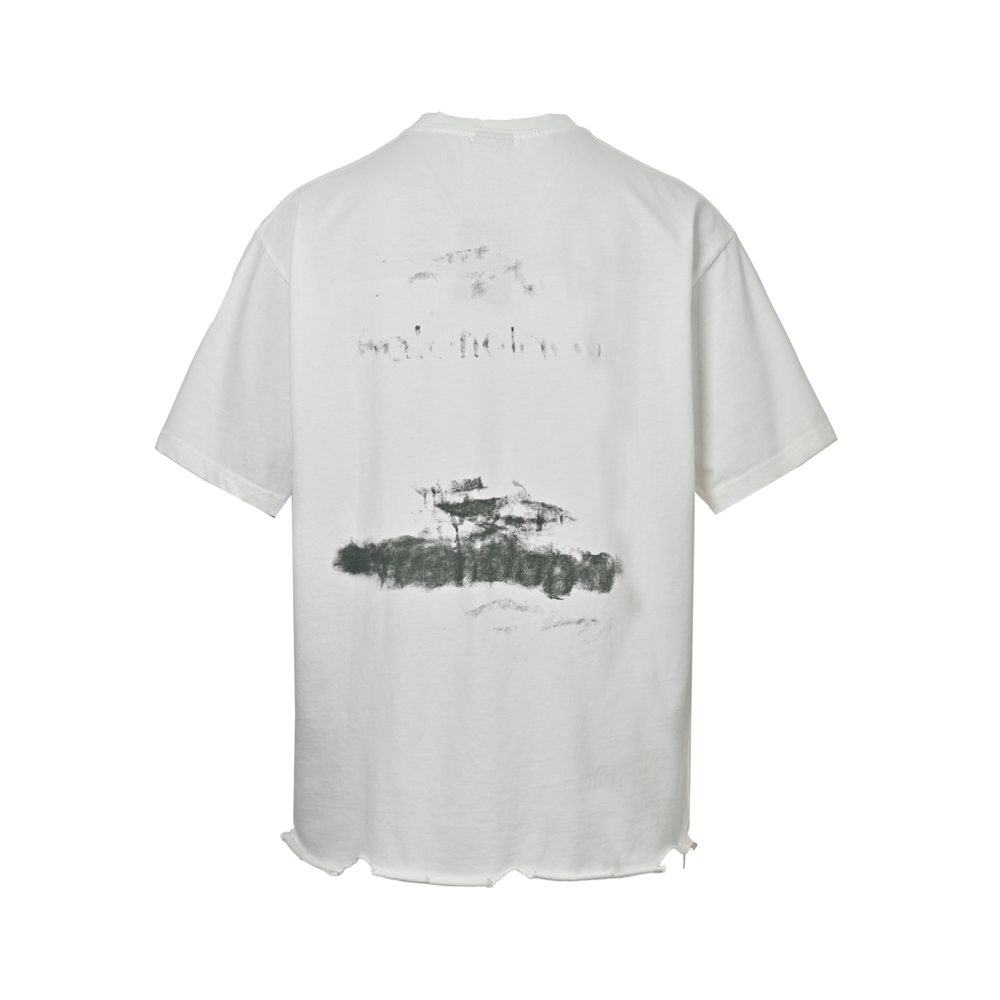 Balenciaga 25ss graffiti letter hem destroyed short sleeves