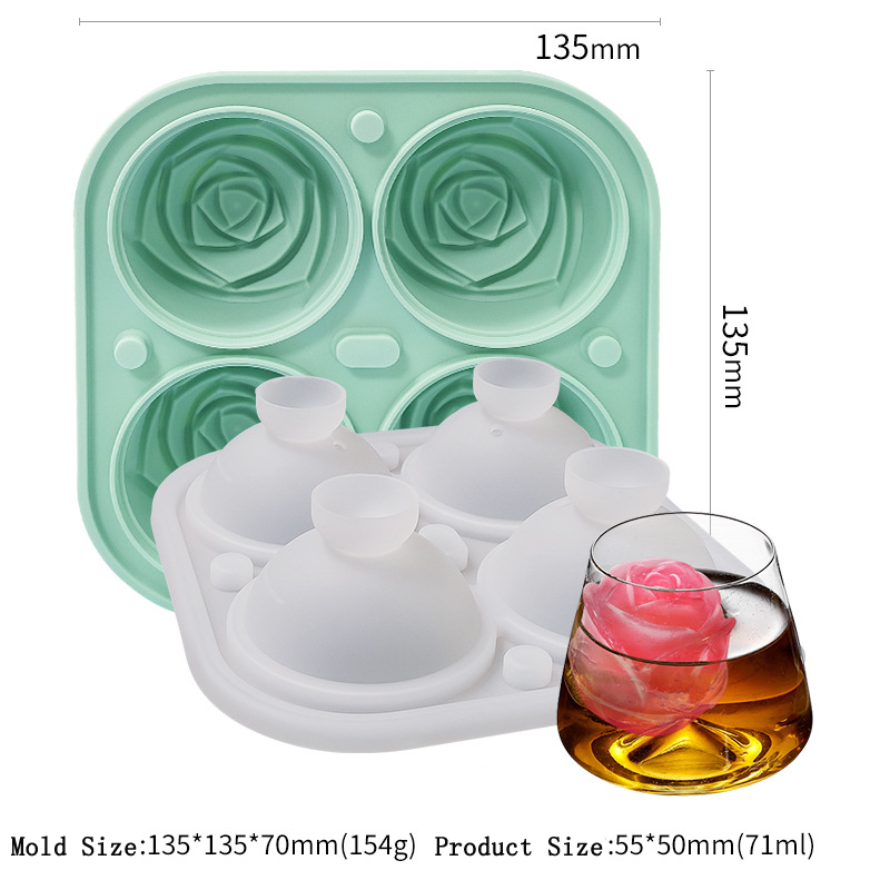 (🔥Mother's Day Sale 50% OFF )-3D Silicone Rose Shape Ice Cube Mold-BUY 3 GET 15% OFF & FREE SHIPPING