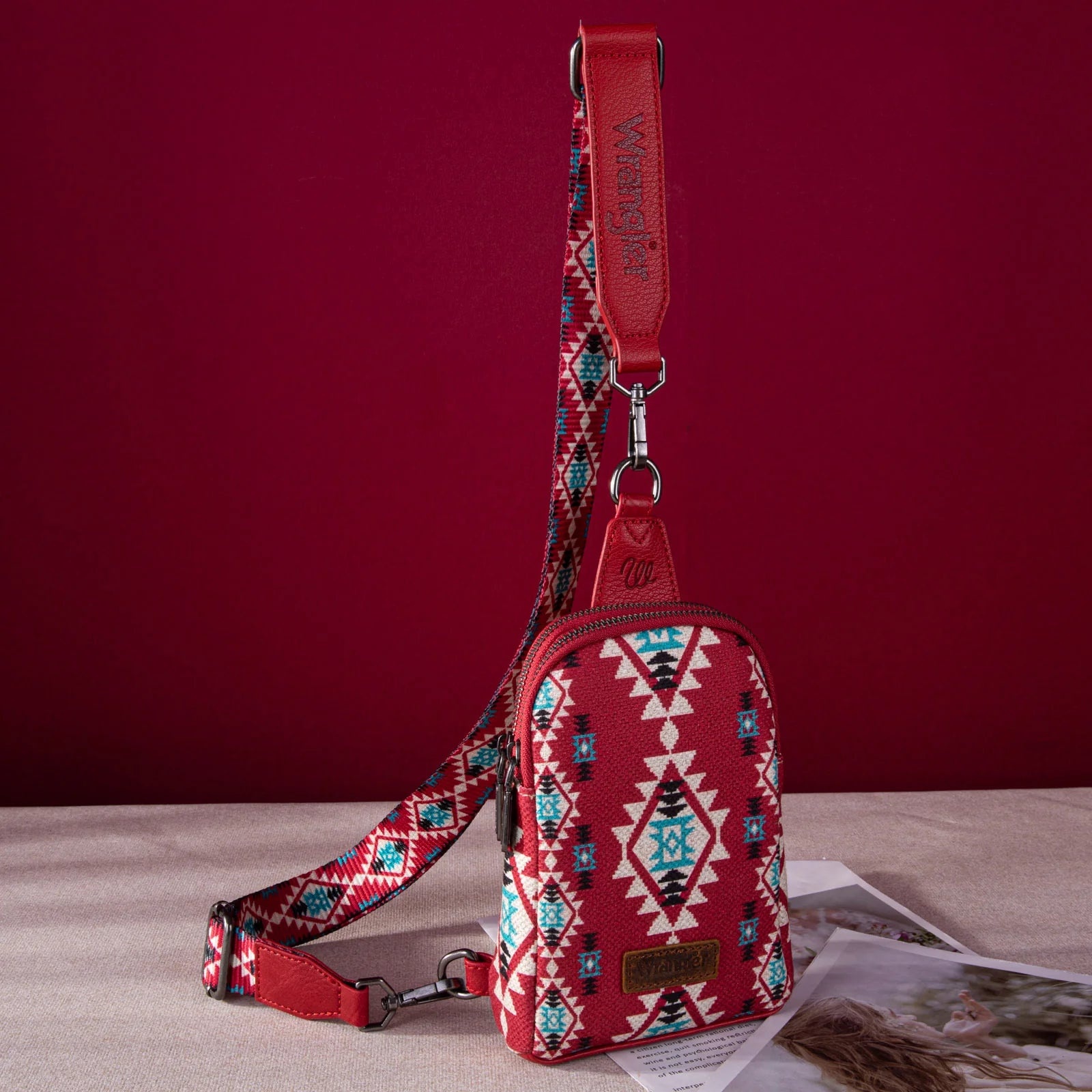 Southwestern Print Canvas Crossbody/Sling/Chest Bag