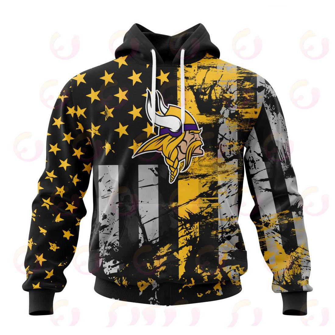 MINNESOTA VIKINGS 3D HOODIE JERSEY FOR AMERICA