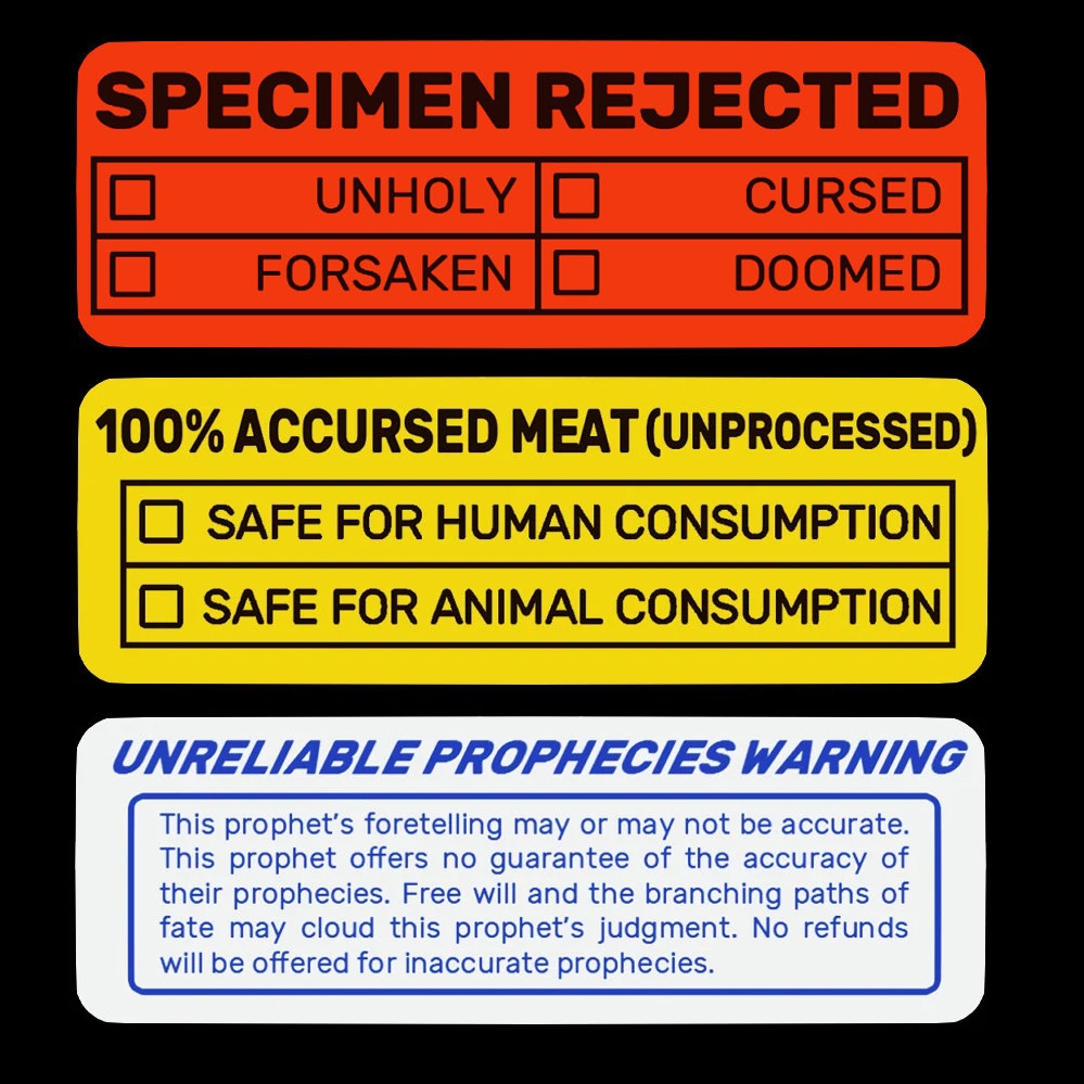 Weirdcore Warning Label Stickers