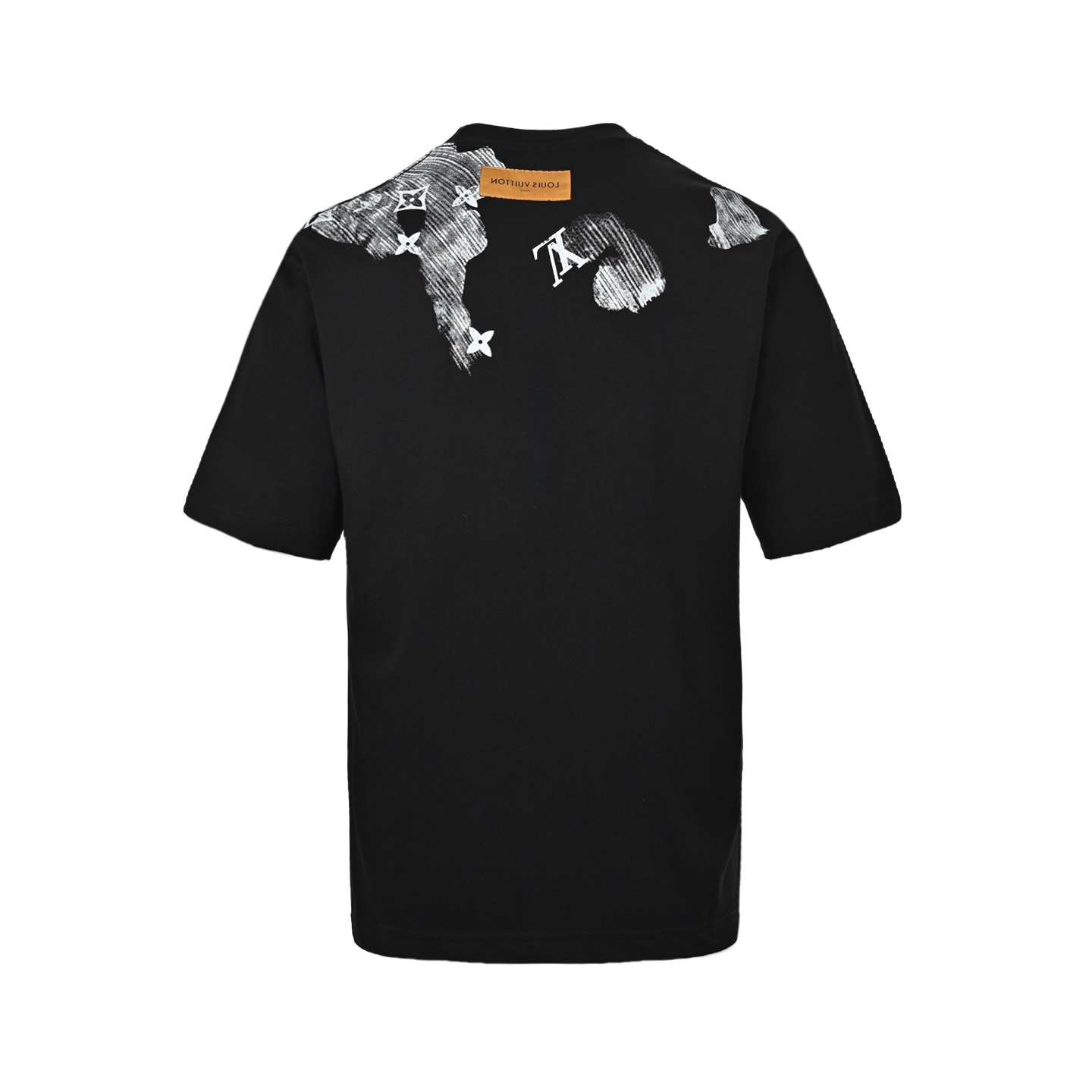 Louis Vuitton Ink Smudge Letter Printed Short Sleeves