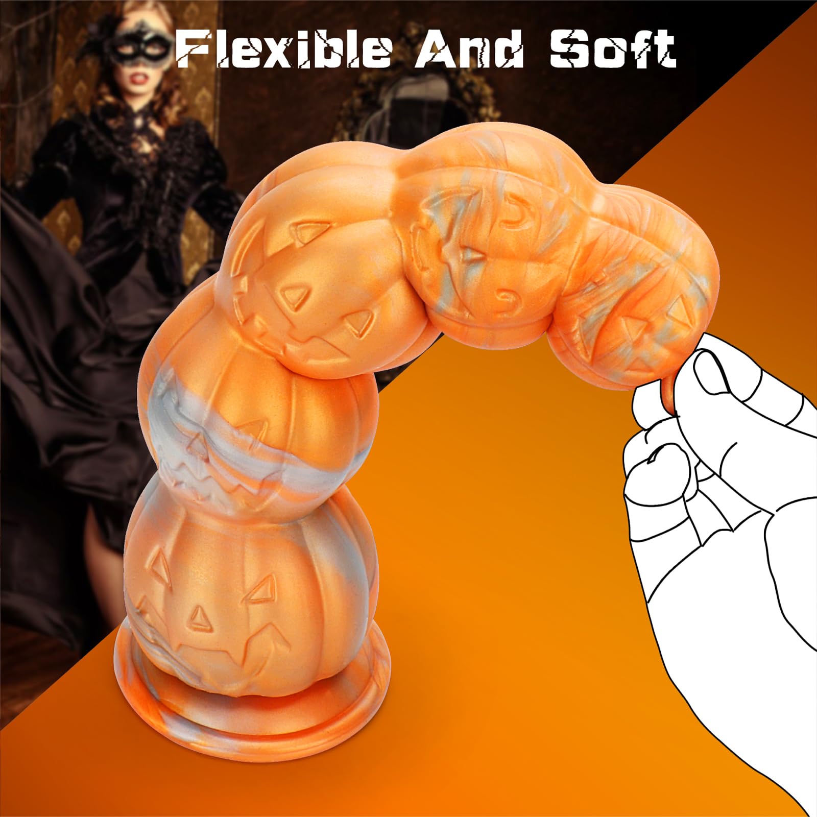 ⌛Limited Halloween Drop – Pumpkin-Inspired Silicone Massager with Suction Base🎃