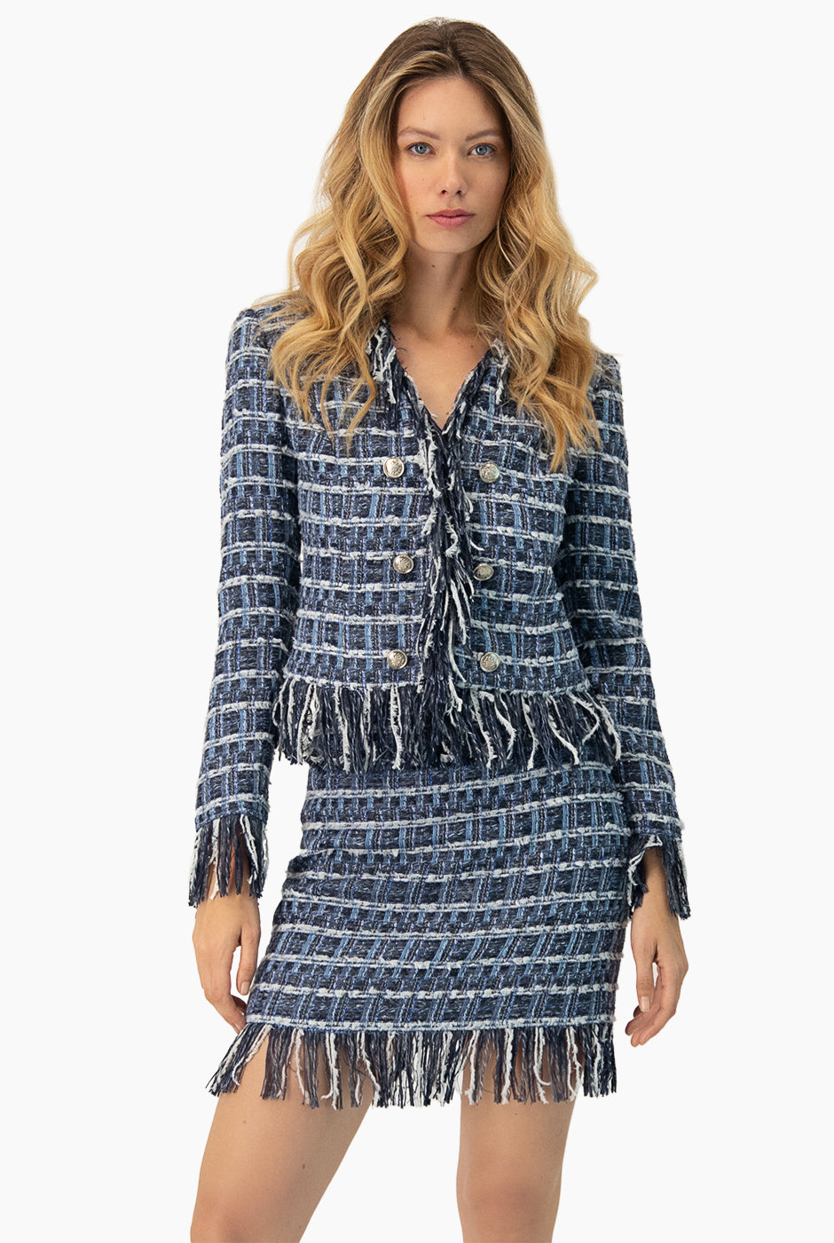Saco marino con botones frontales