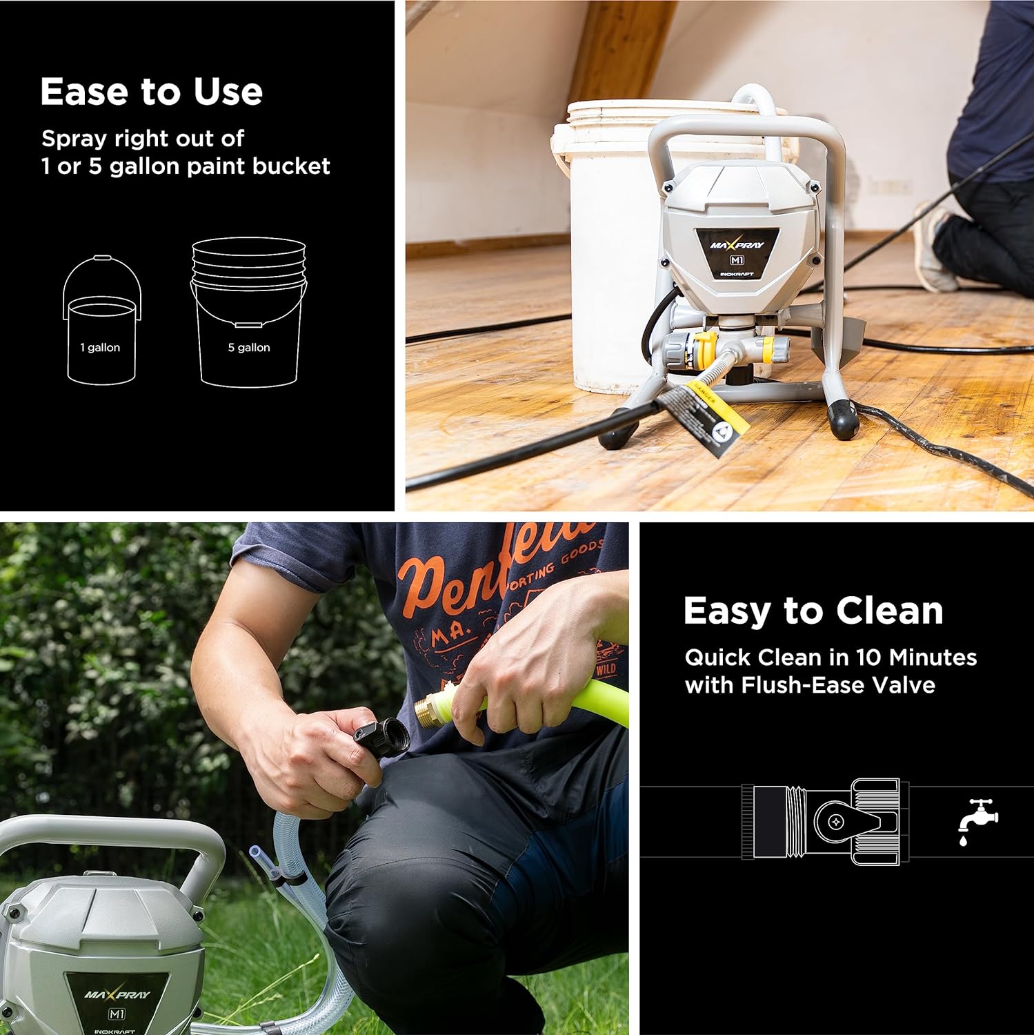 InoKraft Airless Paint Sprayer High Efficiency Thinning Free Minimal Overspray