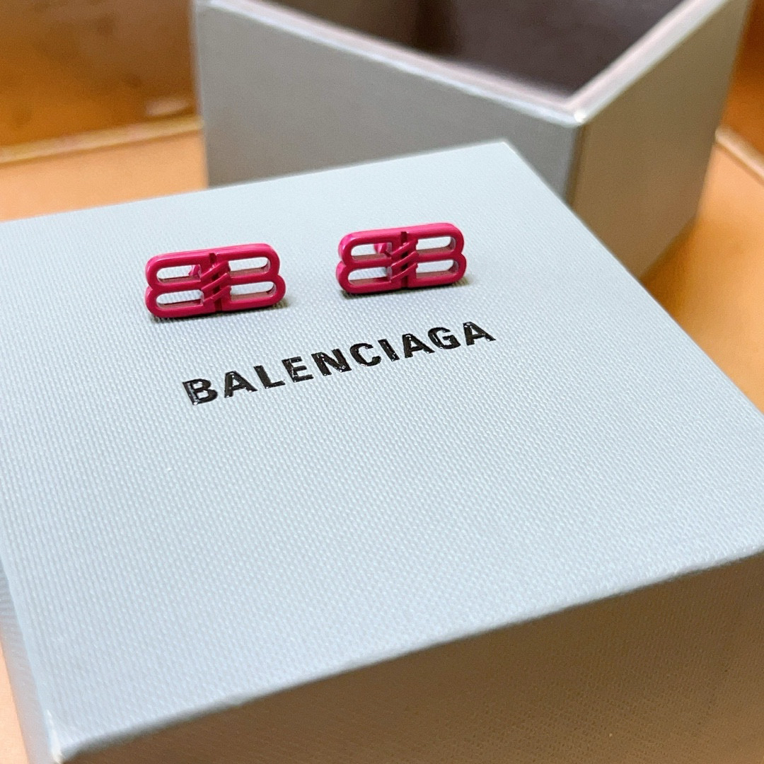 Balenciaga BB pink earrings