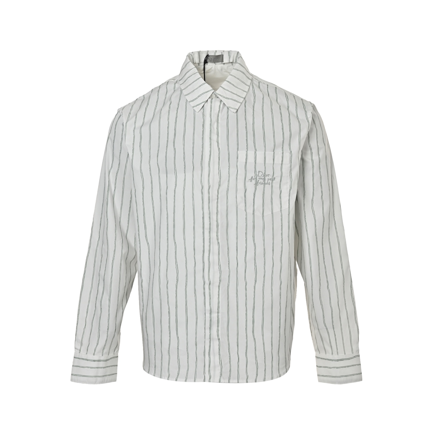 Dior 25ss pocket embroidered striped shirt