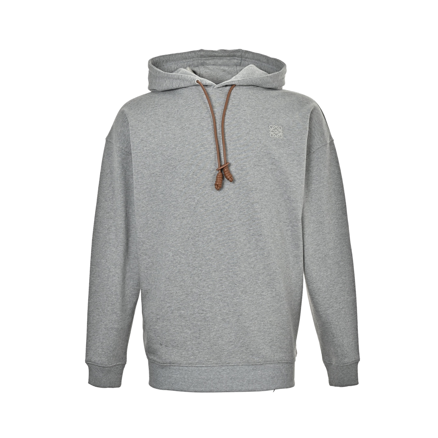 Loewe 24Fw leather drawstring hooded sweatshirt