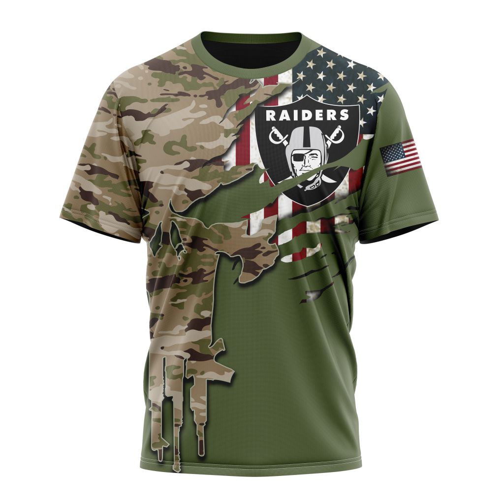 LAS VEGAS RAIDERS 3D HOODIE VETERANS DAY
