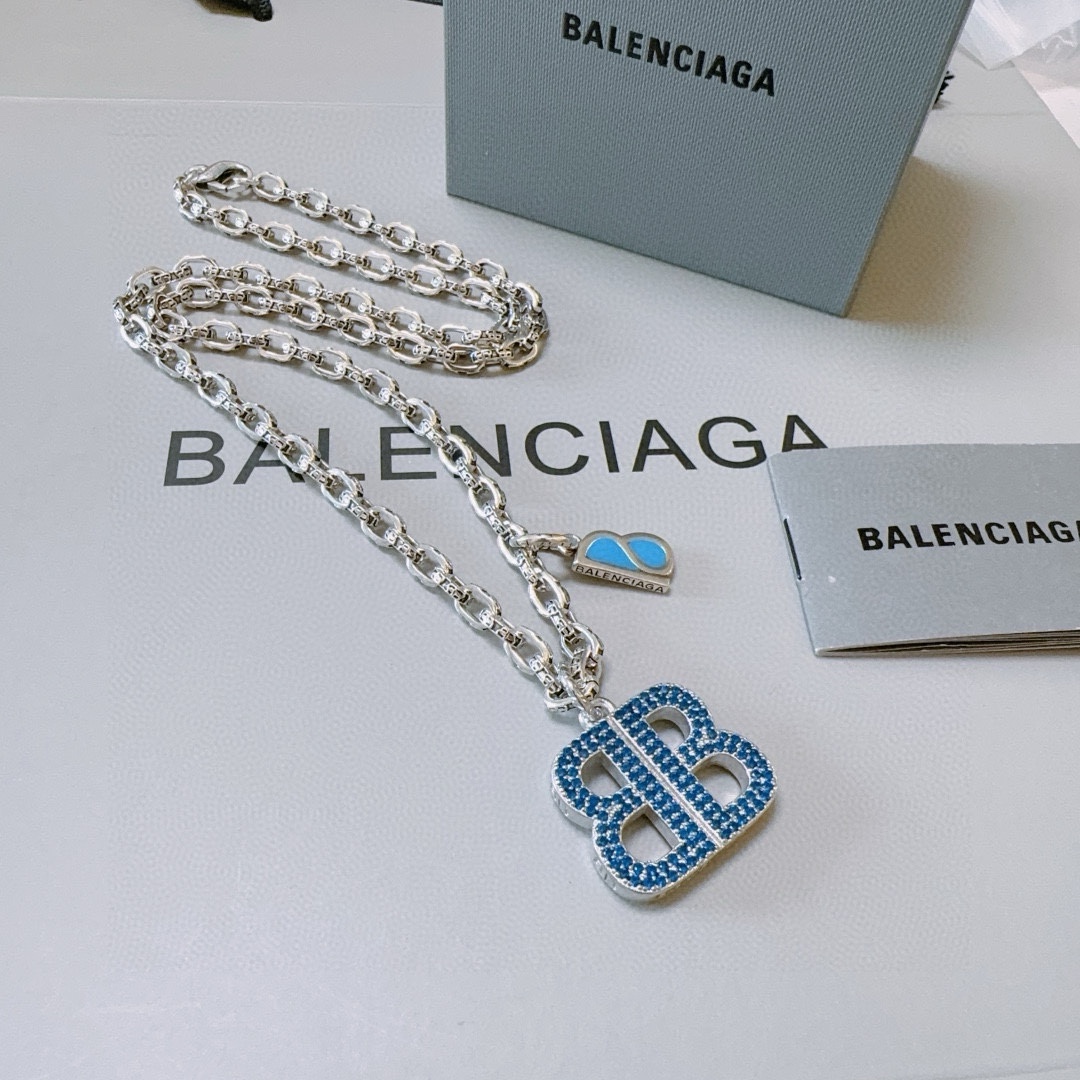 Balenciaga BB Diamond Chain Necklace