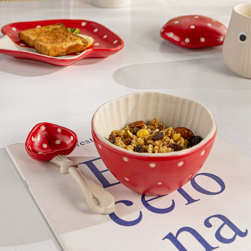 🔥Buy More Save More🔥Ceramic Red Mushroom Tableware