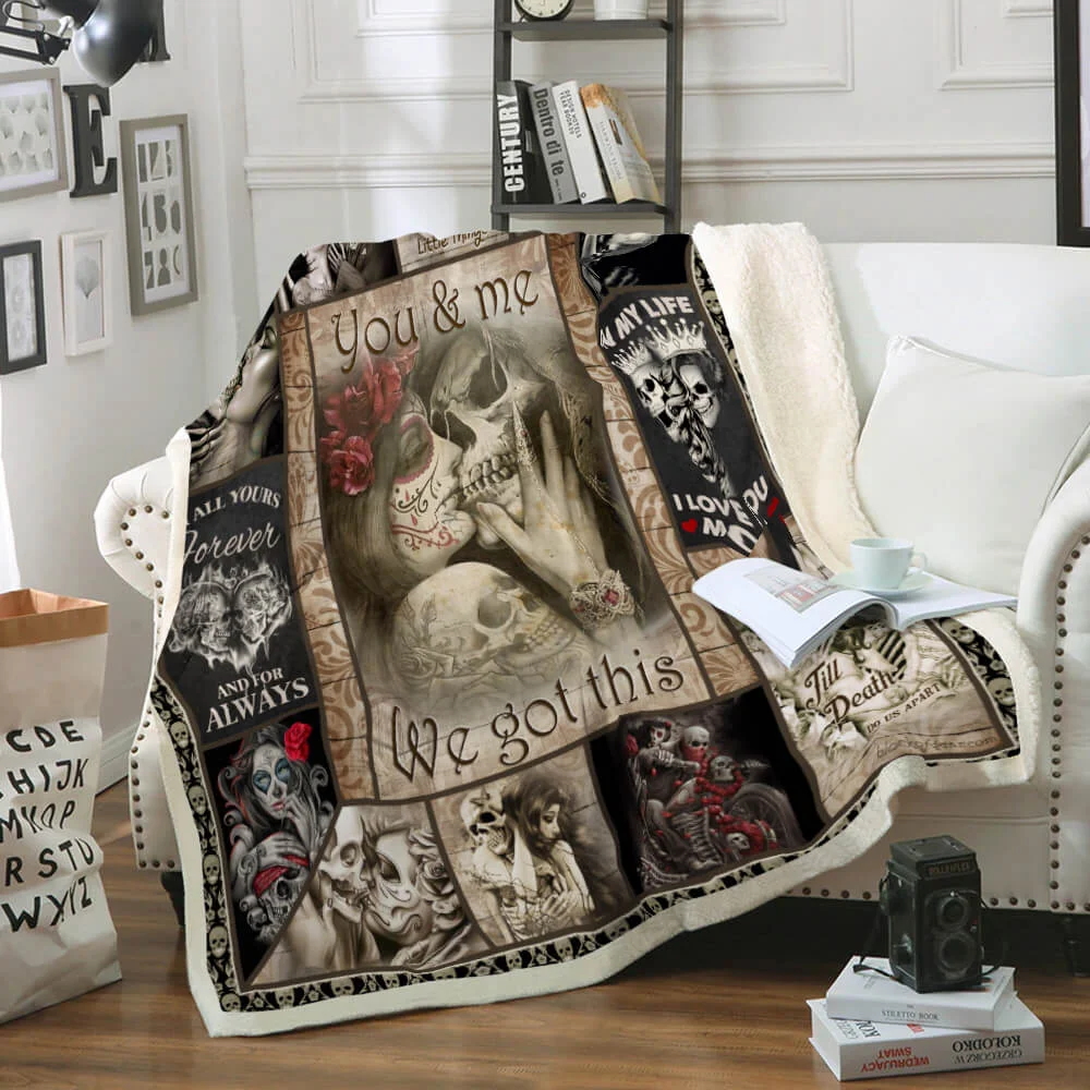 Skull Couples. You And Me We Got This Sofa Throw Blanket