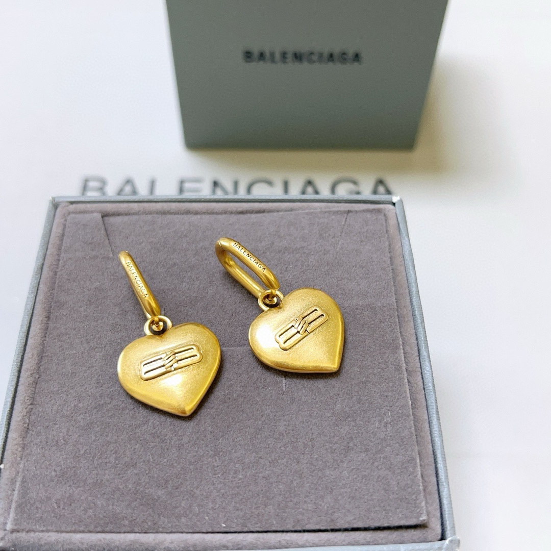 Balenciaga BB Heart Earrings