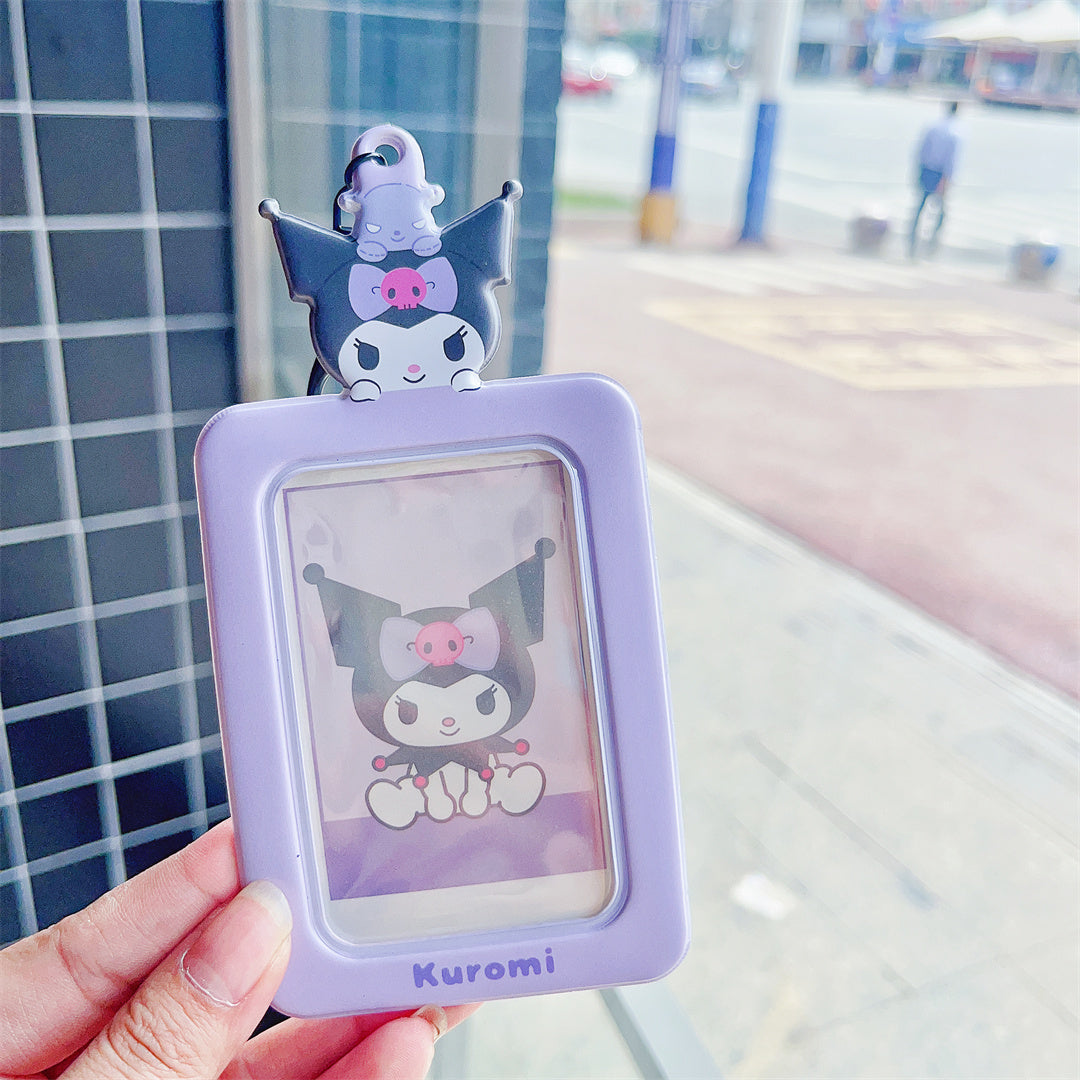 Sanrio ID Badge Holder Cute Credit Card Case with  Keychain for Students Teens Boys Girls Staff Women