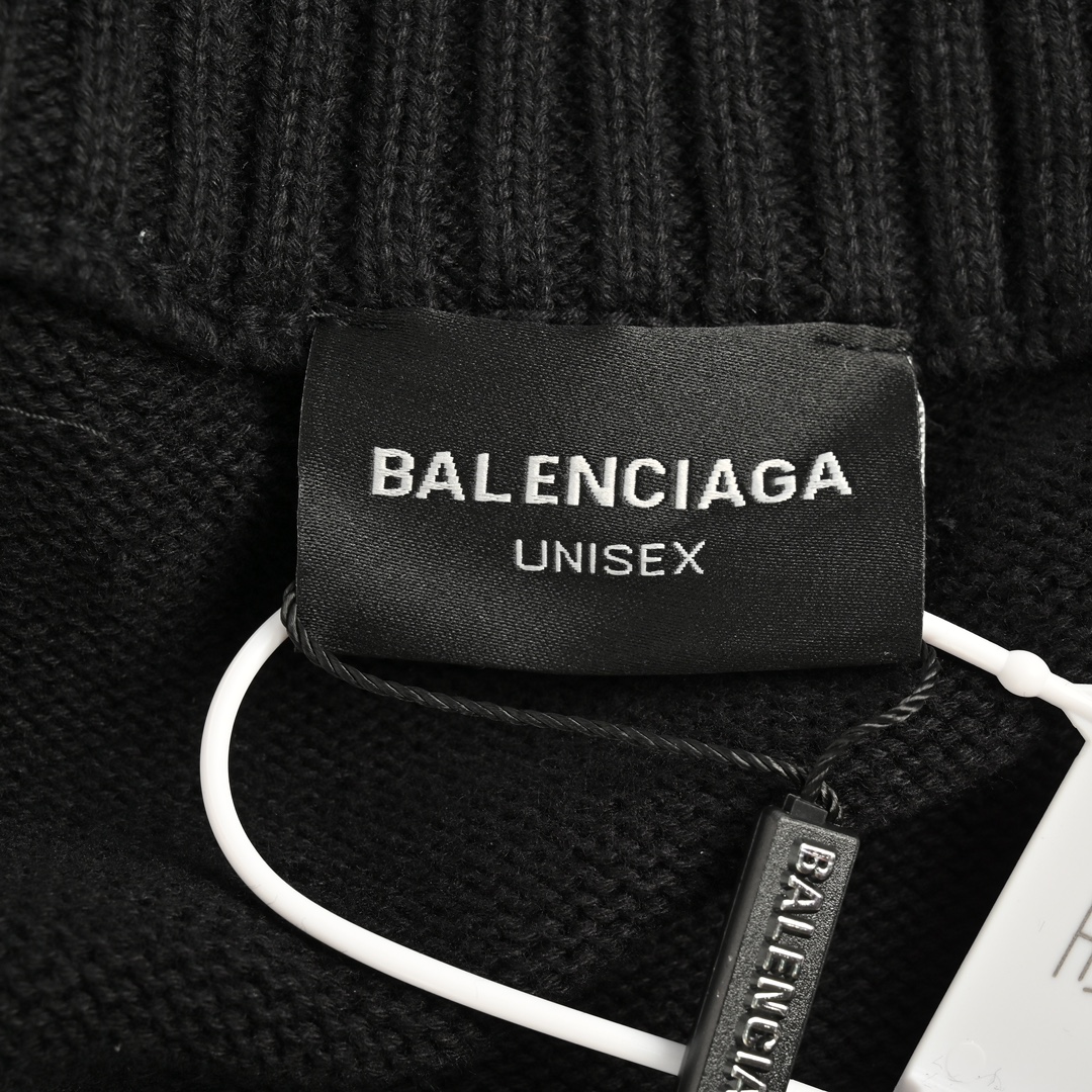 Balenciaga 24Fw Y2K Totem Rune Zipper Destruction Sweater