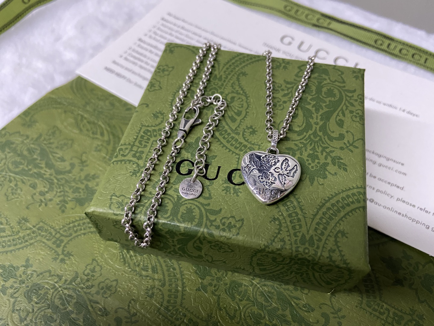 Gucci Fearless Flower and Bird Necklace
