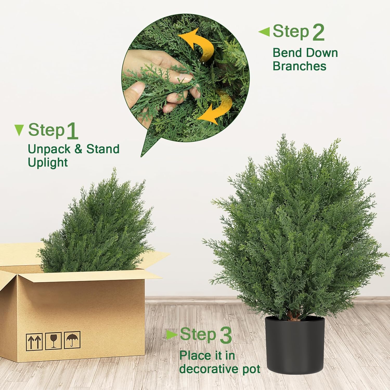 Sale 49% off 🔥UV Resistant Artificial Cedar Leafy Pot Plant (Urn Filler with Real Feel)