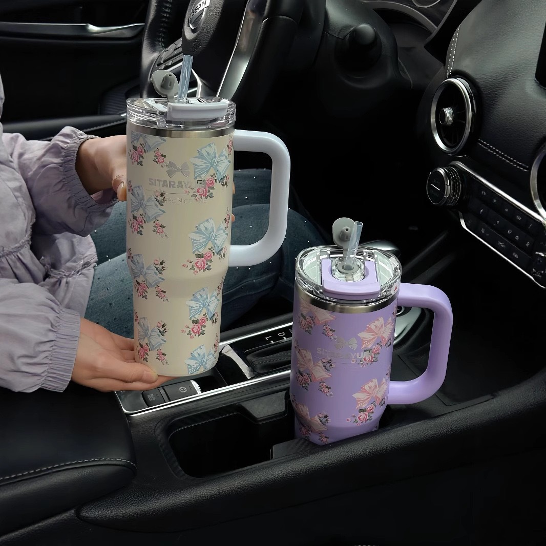 Giant Handle Straw Cup 304 Stainless Steel Large Capacity Car Insulated Cup Ice King Cup