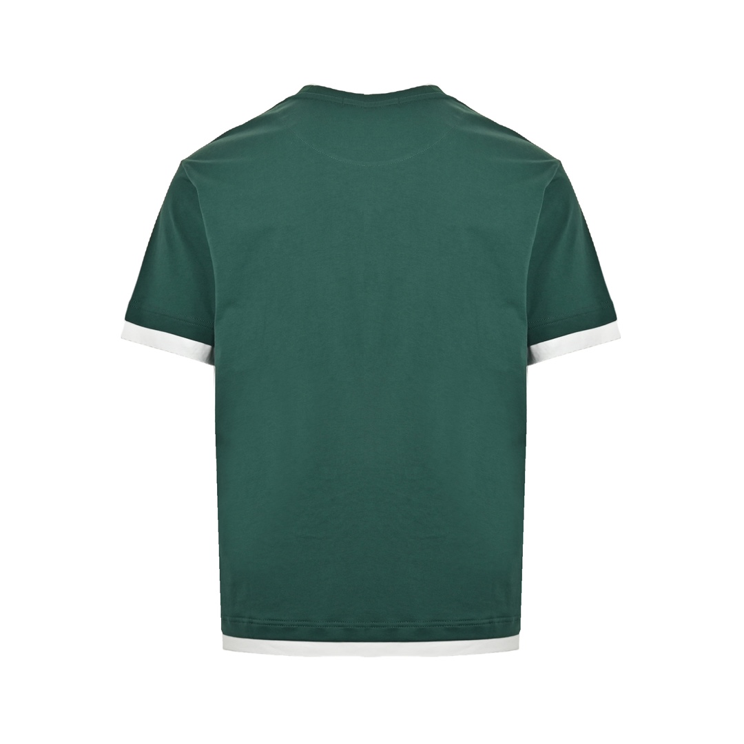 Prada 24ss fake two-piece triangle cloth label short sleeves