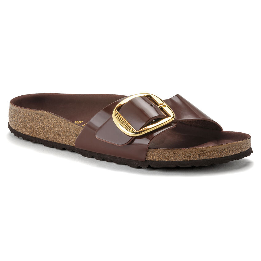 Madrid Big Buckle Natural Leather Patent B-81932
