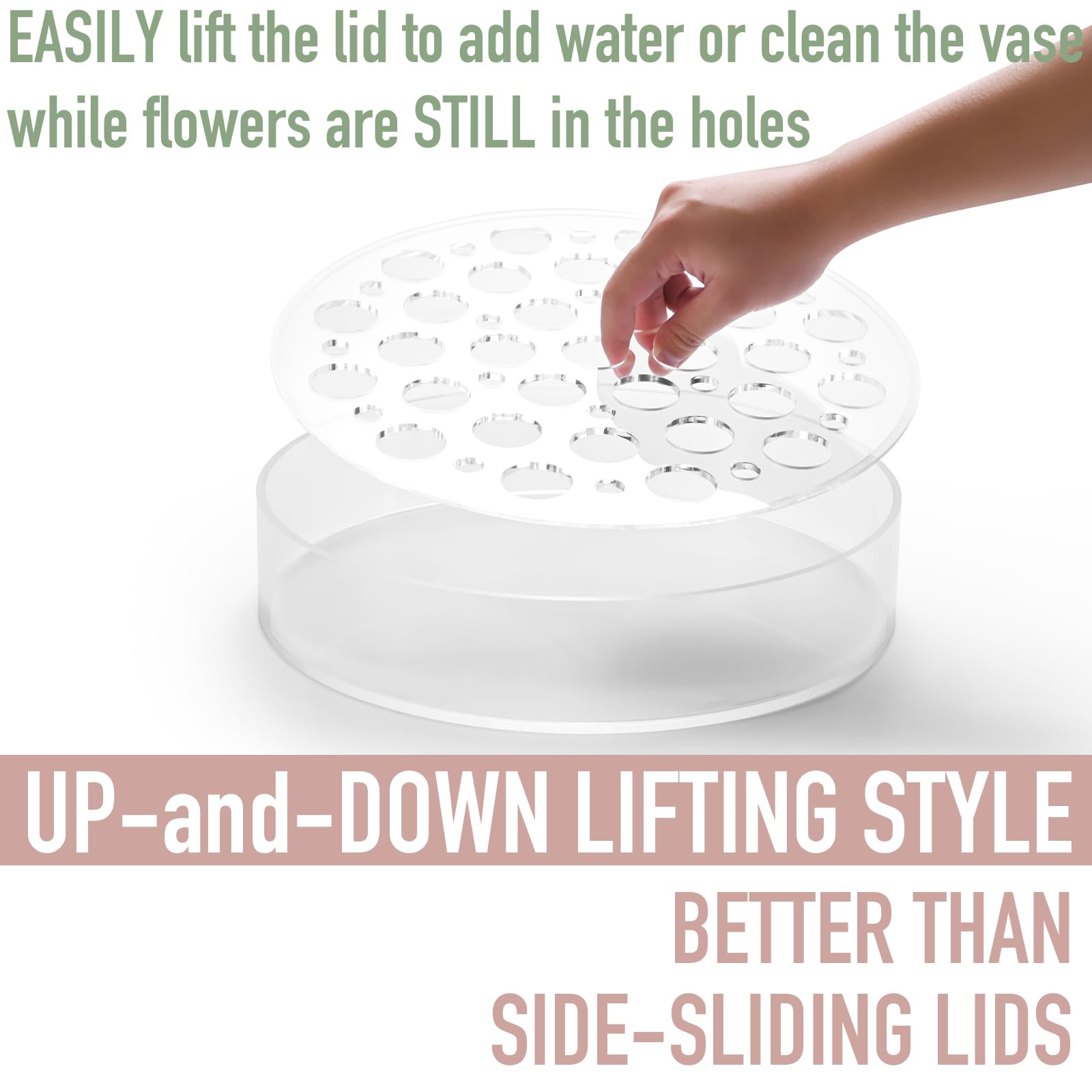 👍Last Day Promotion 60% OFF💥Circular Leak-Proof Clear Acrylic Low Vase