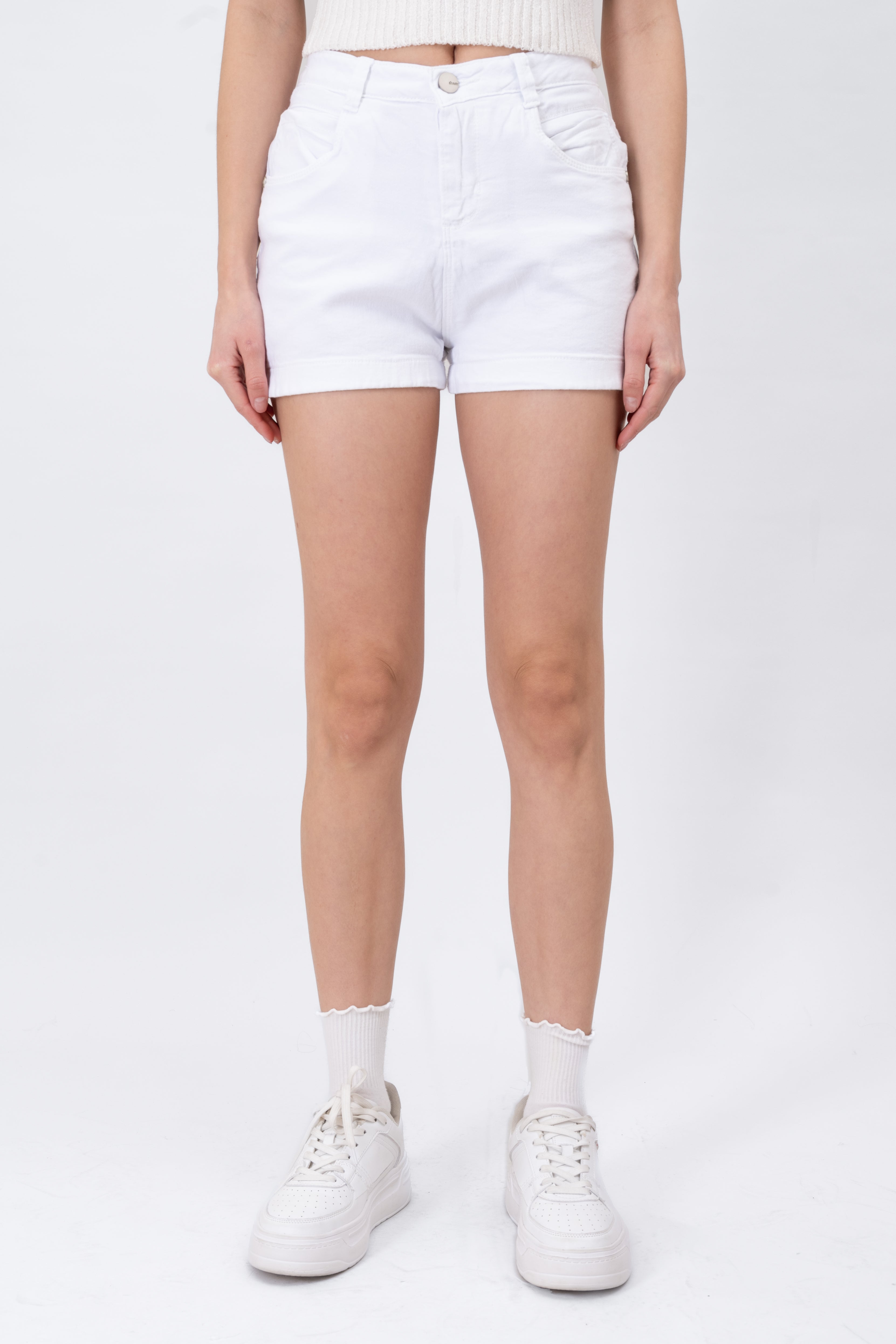 Plain High Waisted Shorts