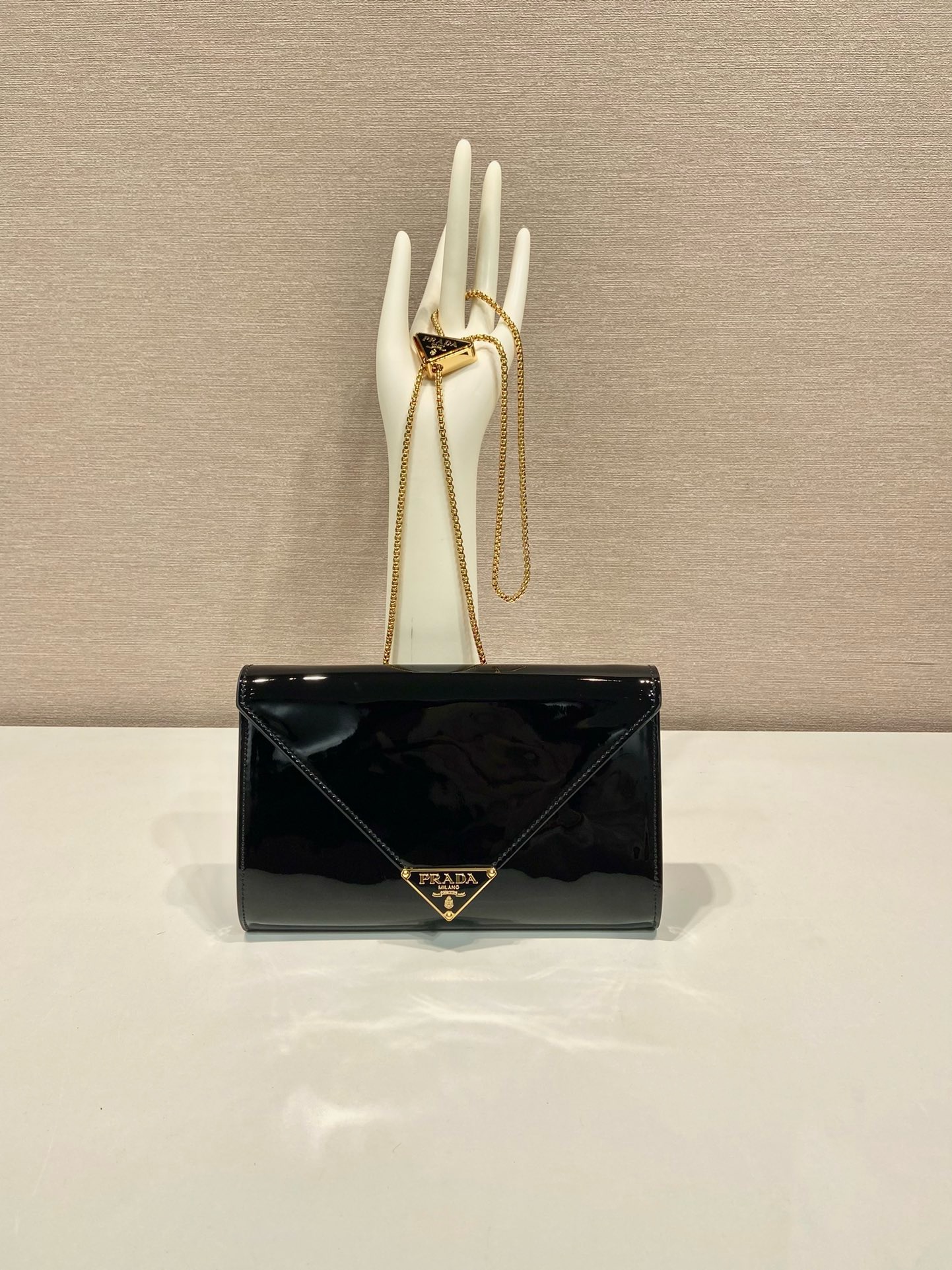 Prada Patent Leather Envelope Bag 92698580