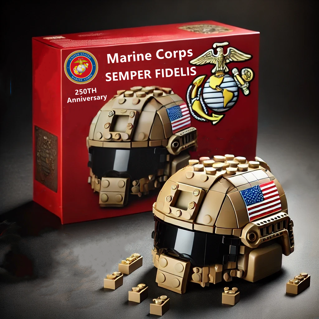 US Marine Corps 250th Anniversary Commemorative Building Block Model