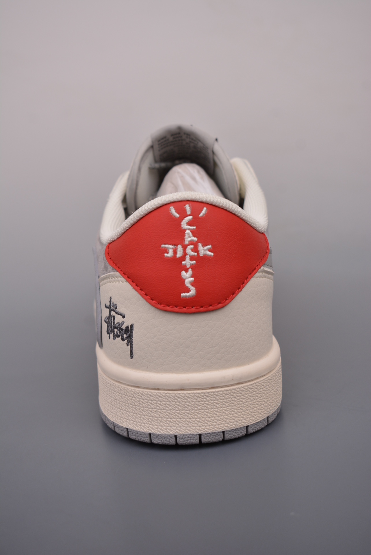 Stussy x Travis Scott x Nike Air Jordan 1 Low OG Beige, Red and Gray SJ2068-130
