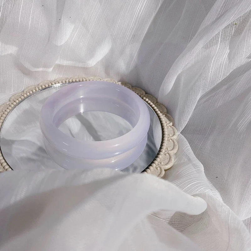 Natural Light Purple Jade For Women Bracelet Purple Crystal Flat Ice Jade Bracelet Fashion Women's Jewelry Mother's Day Gift