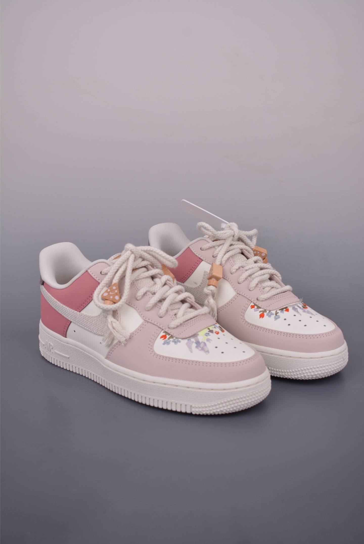 Nike Air Force 1 Low WMNS Embroidered Mushroom Kingdom White and Pink