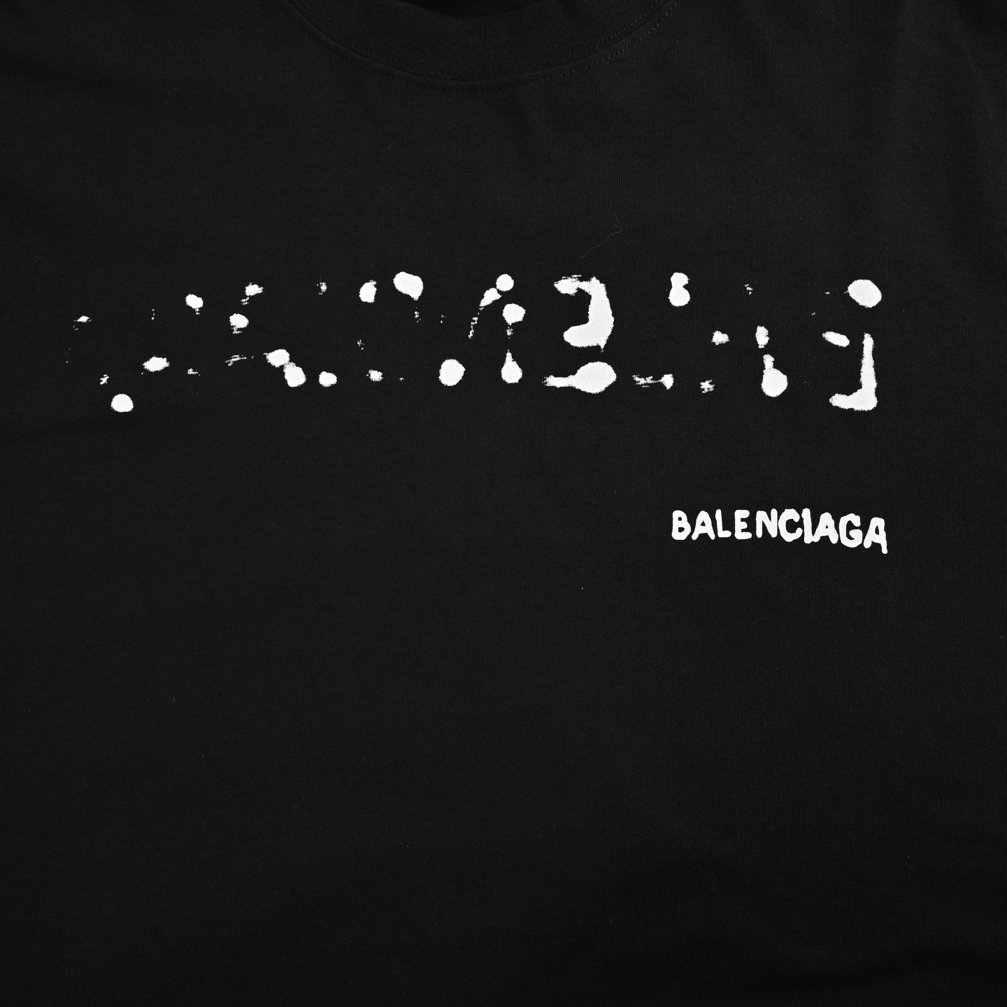 Balenciaga Blurred Letters Front and Back Printed Short Sleeves