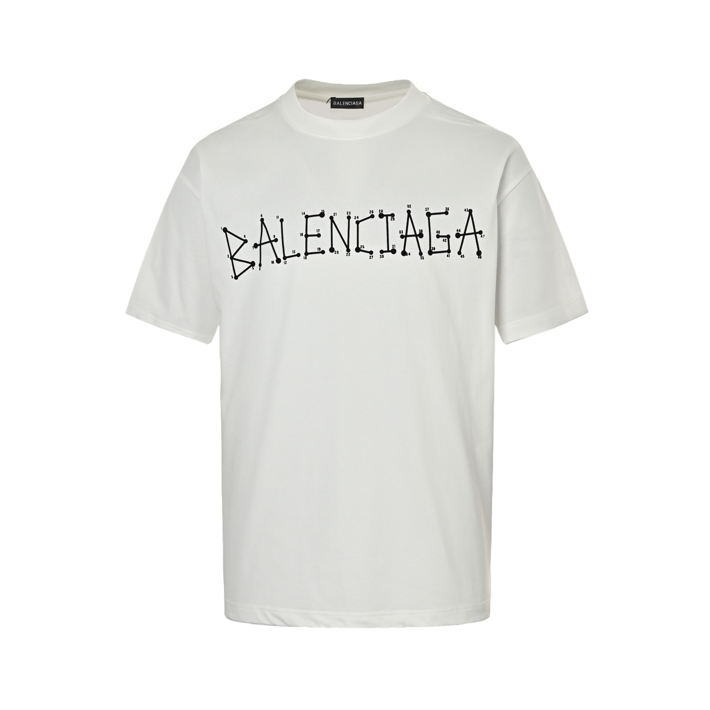 Balenciaga 25ss geometric logo double B digital flocking printing short sleeves