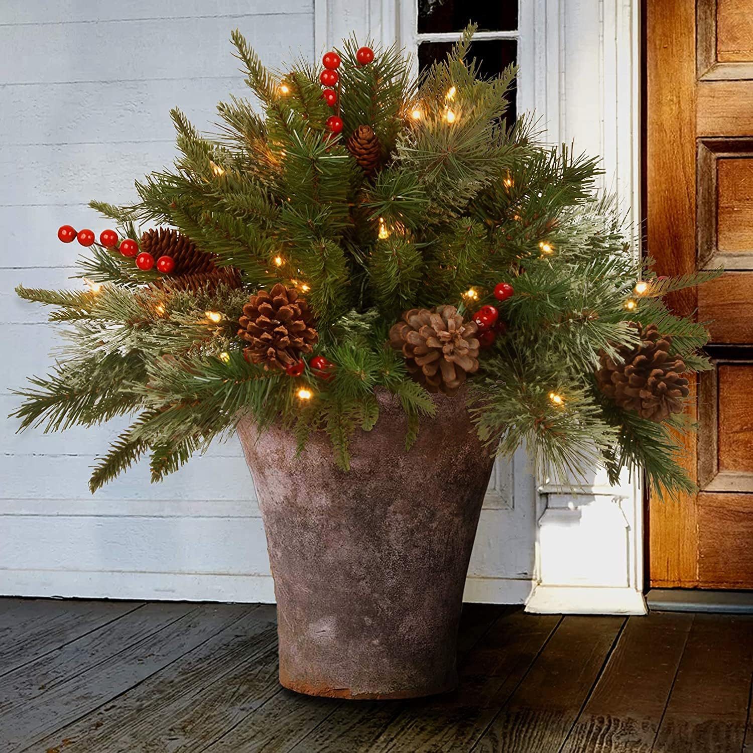 复制🎄CHRISTMAS ON SALE🔥Pre-lit Artificial Christmas Tree Feel Real Urn Filler