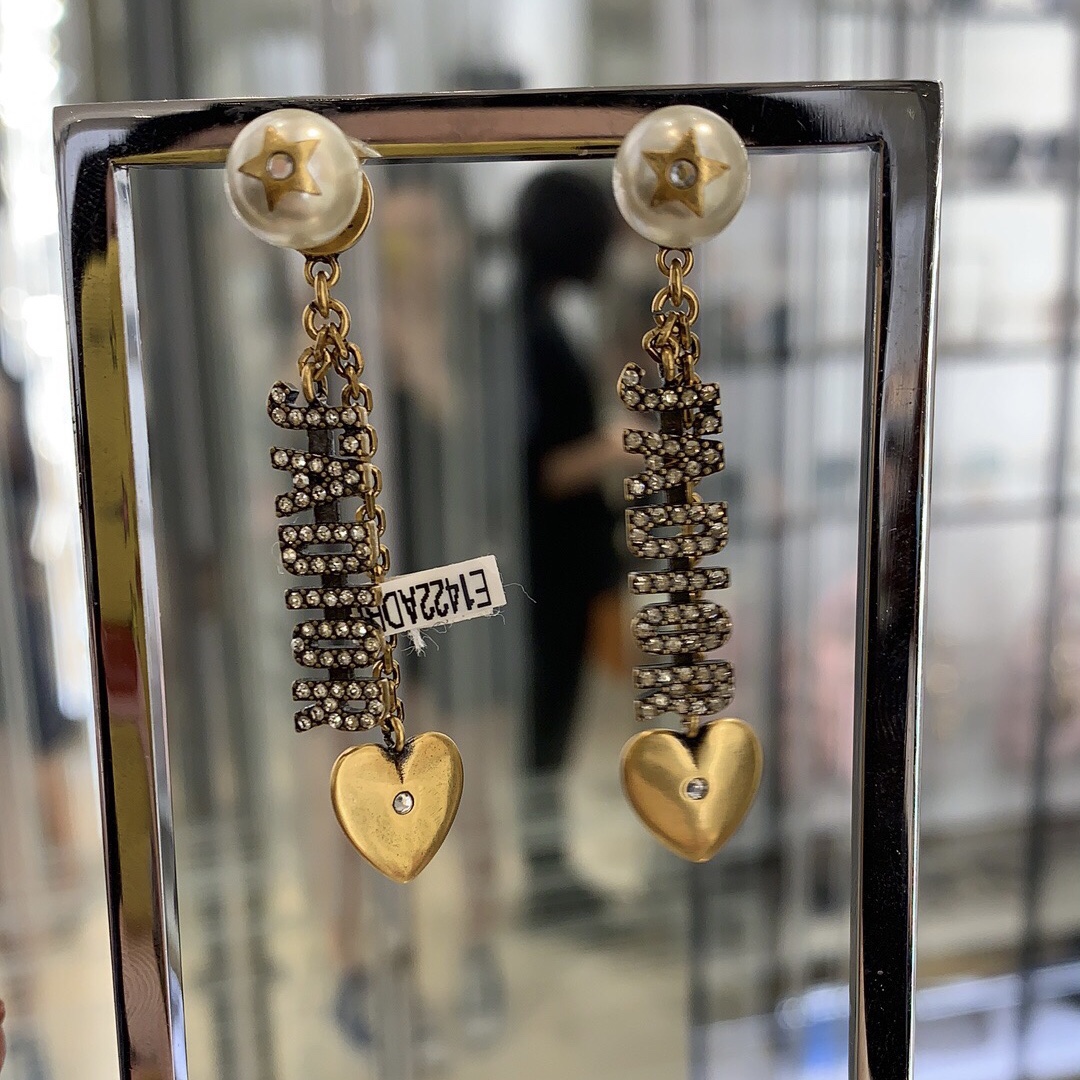 Dior JADIOR Heart Pearl Earrings