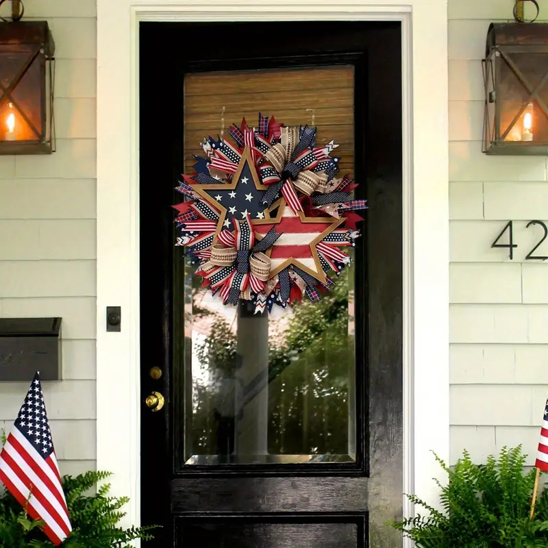 🔥[SAVE 50% OFF]--50CM/20 Inch Handmade American Patriotic Star Wreath -BUY 2 FREE SHIPPING