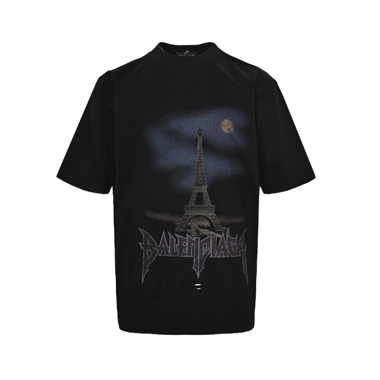 Balenciaga Eiffel Tower Night View Printed Short Sleeve
