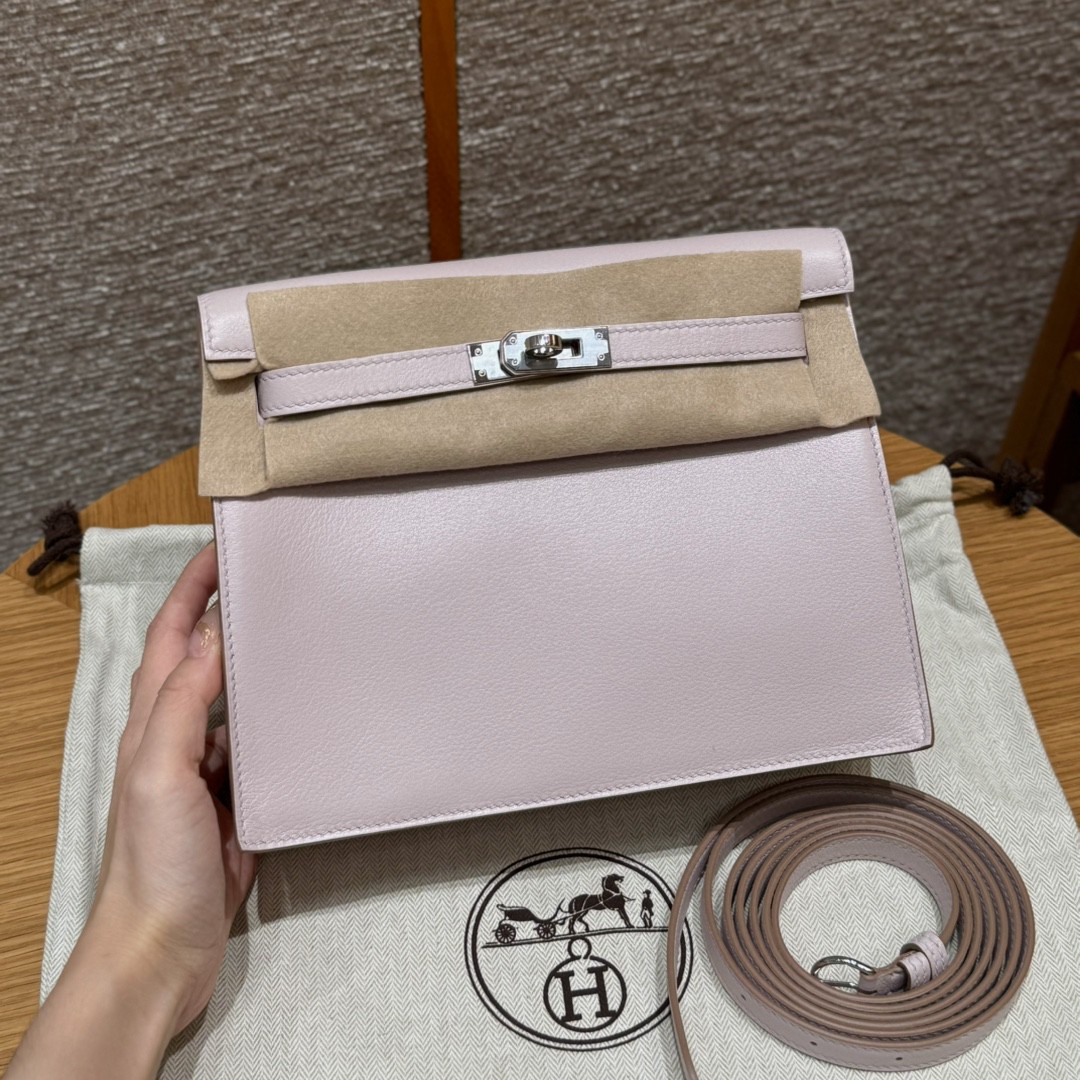 Hermes kelly danse 09Mauve pale handbag (handmade to order)