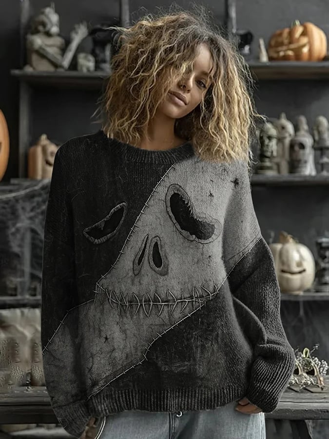 Women's Halloween Print Sweater