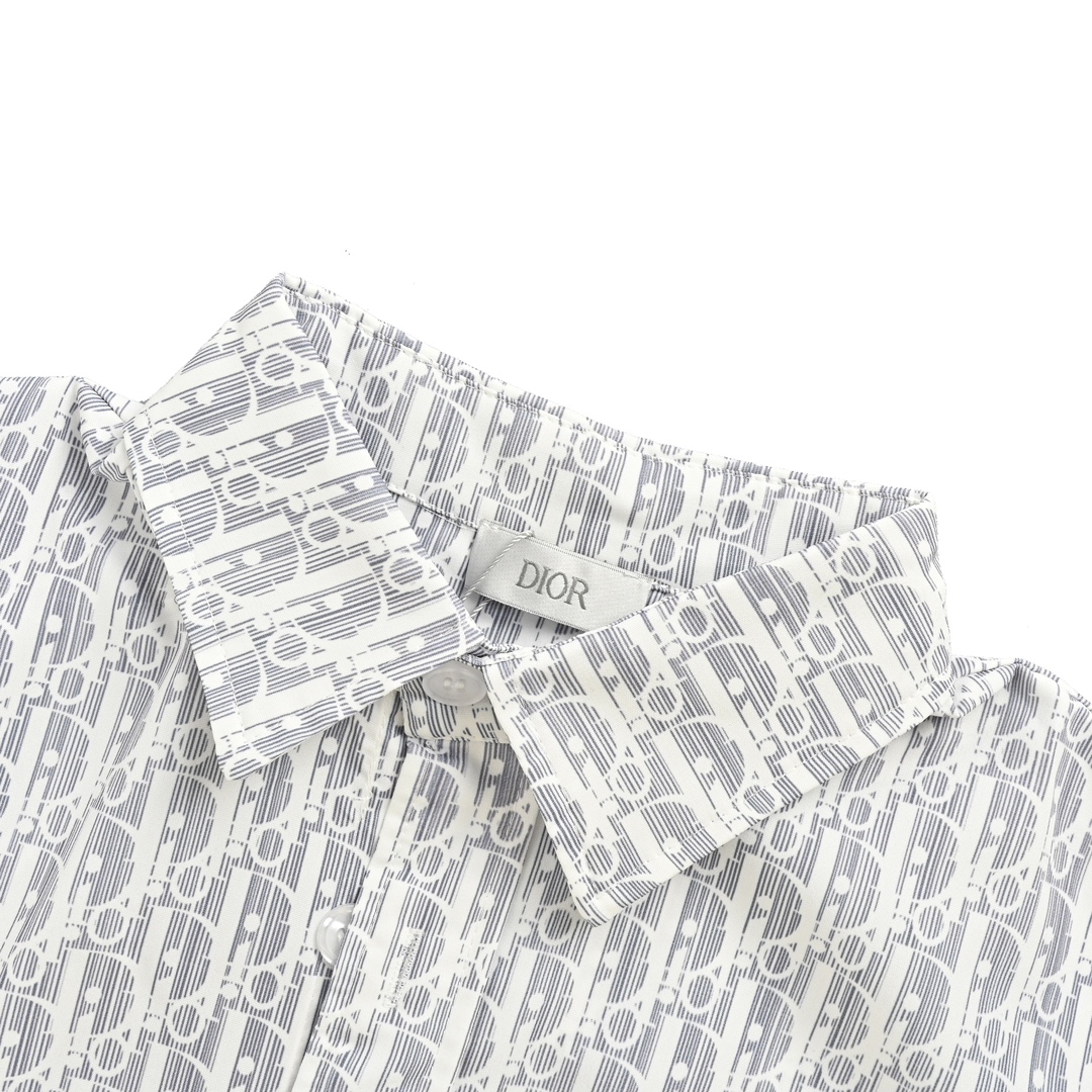 Dior 24ss full print monogram short sleeve shirt