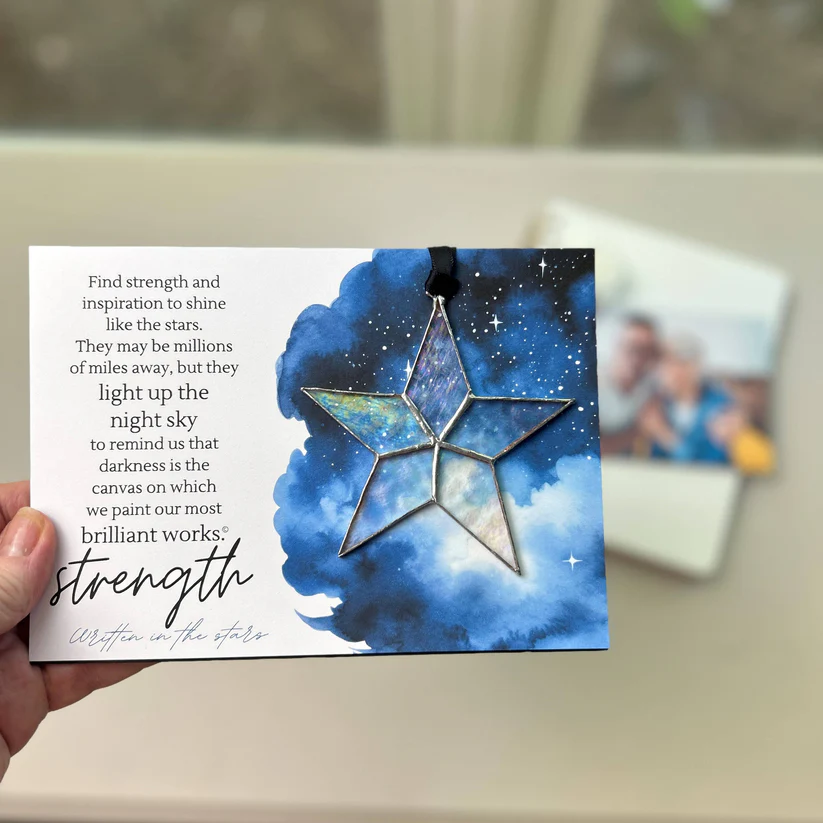 Written in the Stars: Strength Handmade Glass Star Ornament
