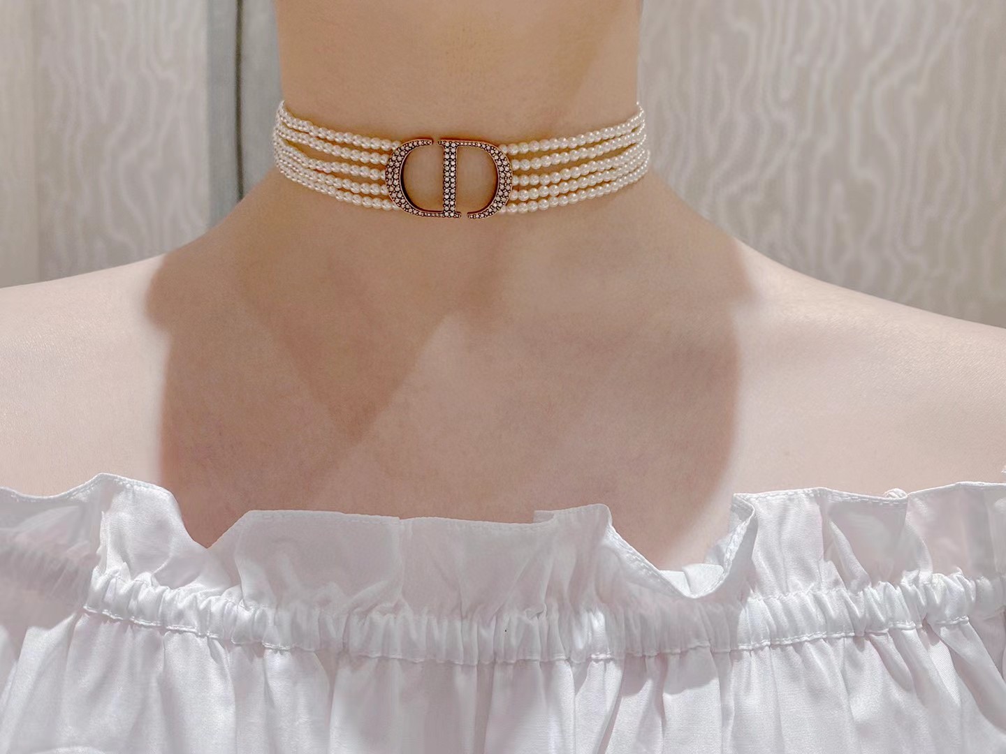 Dior 5-layer chain pearl necklace