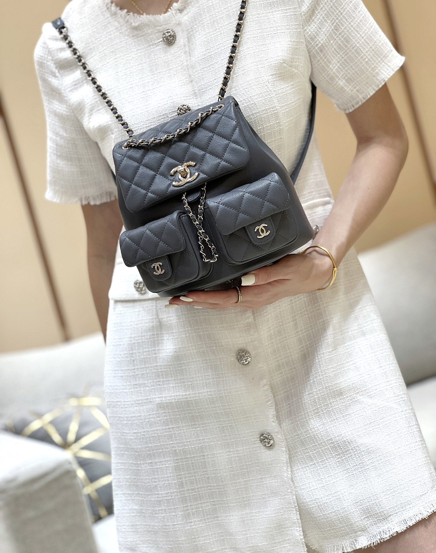 Chanel 24A duma double backpack 3860