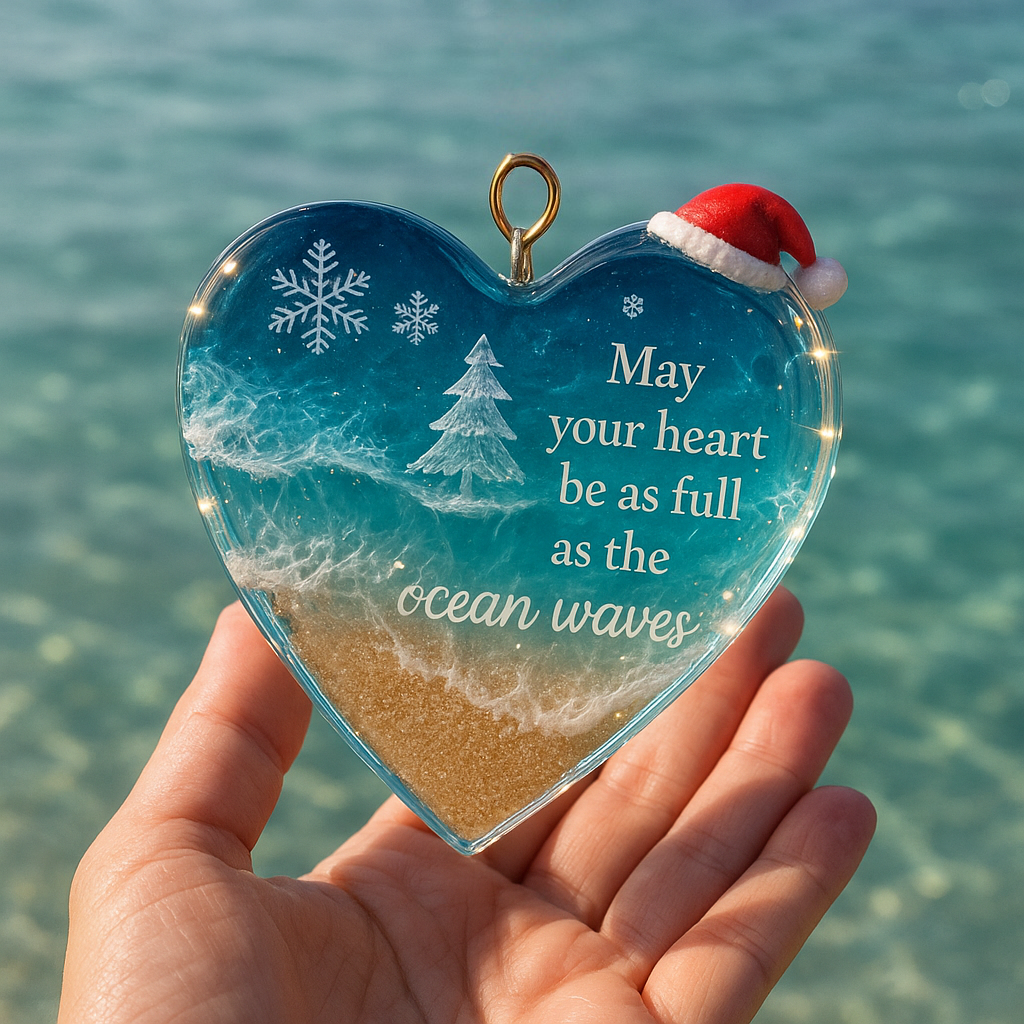 Ocean-Themed Christmas Ornament - Heart of the Waves