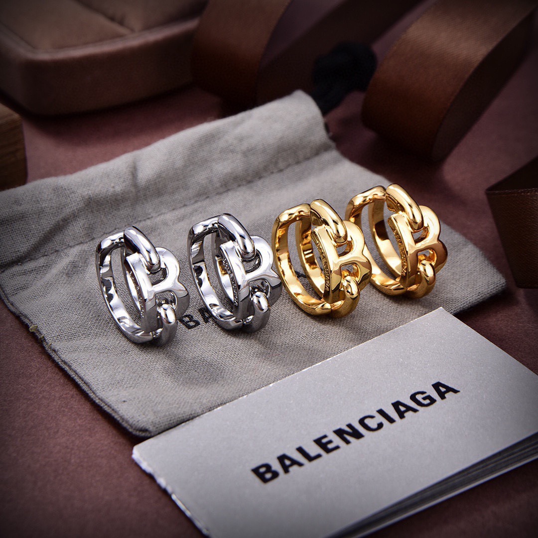 Balenciaga BB Hoop Earrings
