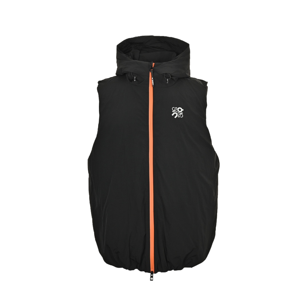 Loewe 24Fw Onpao collaboration orange zipper hooded down vest