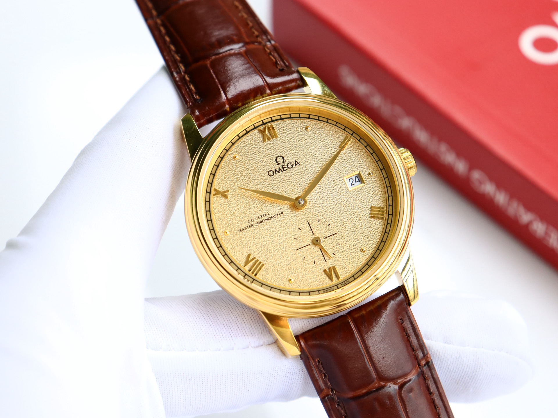 Omega De Ville series two-hand semi-mechanical men's watch