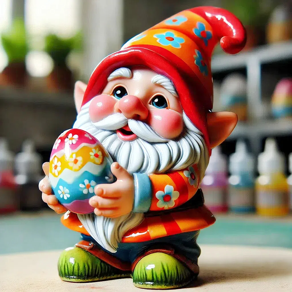 Easter Gnome Egg Guardian Figurine