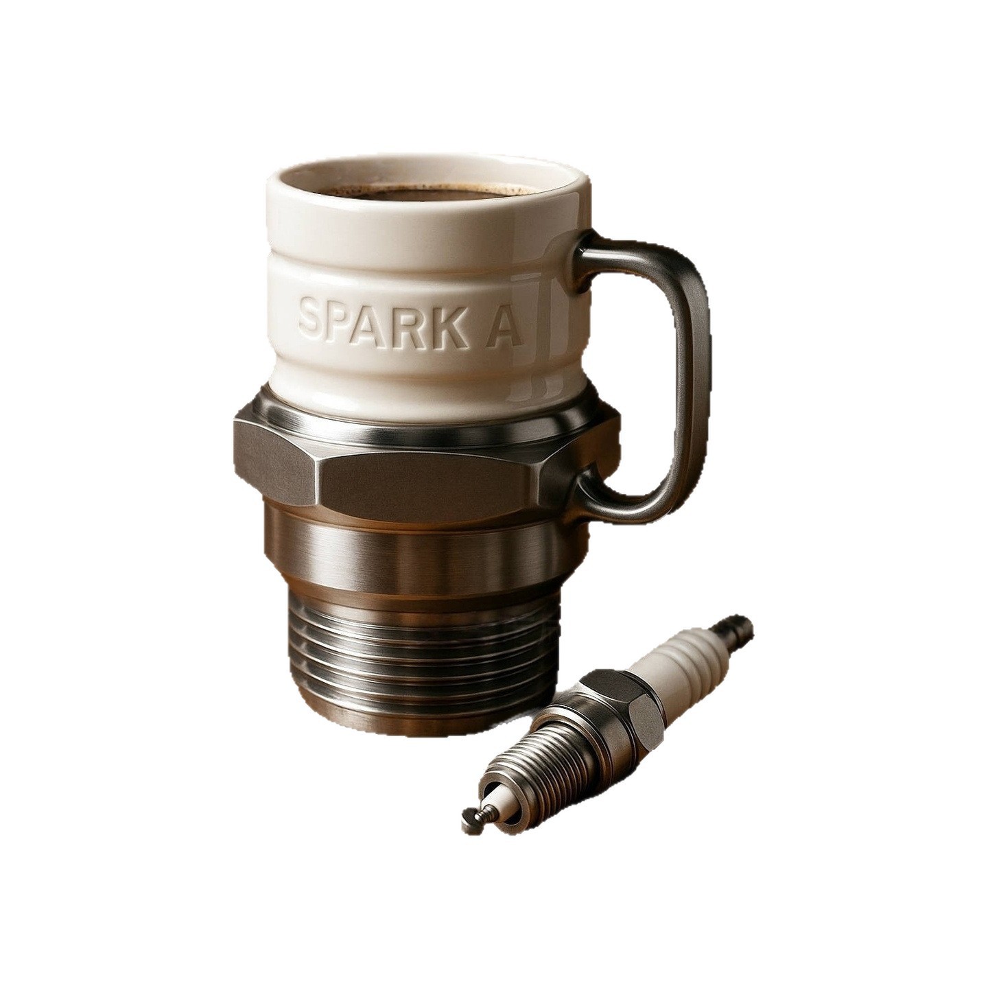 Spark Plug Mug - Home and Office Desktop Mechanical Style Resin Craft Ornament